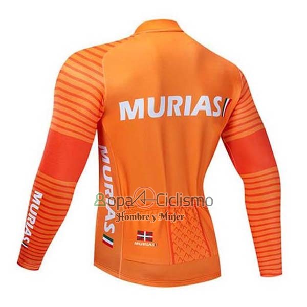 Euskadi Murias Ropa Ciclismo Culotte Largo 2020 Hombre Mangas Largas Naranja